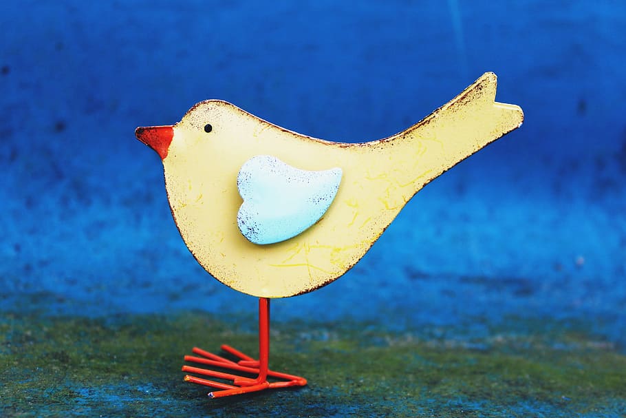 yellow chick painting, Bird, Spring, Deco, decorative, decoration HD wallpaper