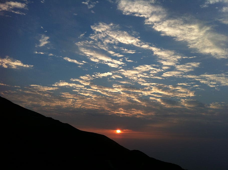 Mountain, Clouds, Dawn, Landscape, scenics, sunset, cloud - sky HD wallpaper