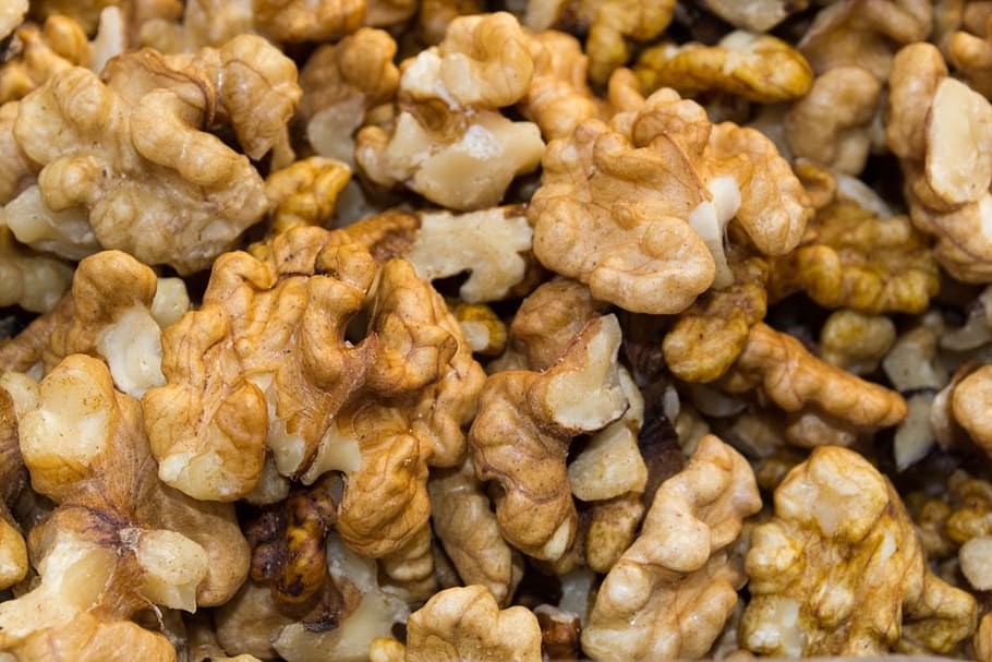 walnuts, brown, snack, food, food and drink, large group of objects HD wallpaper