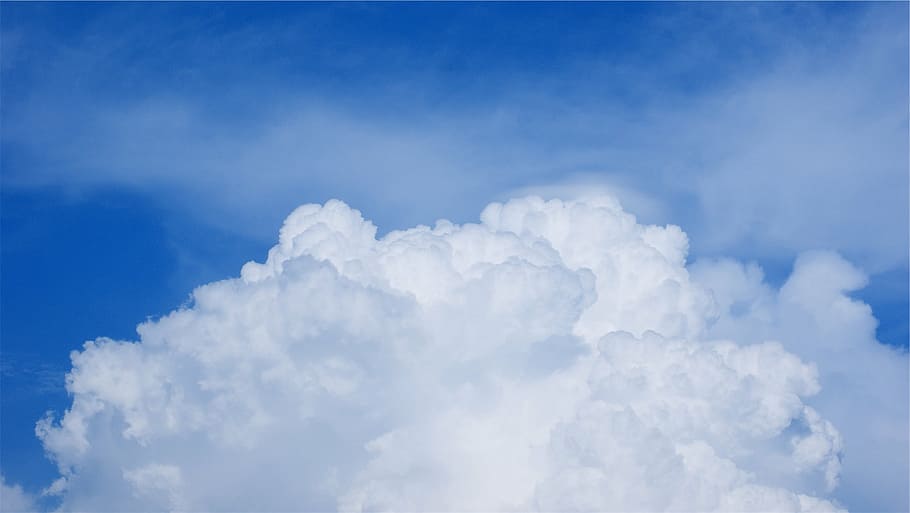 white clouds and blue sky, high, rise, photography, stratus, nature, HD wallpaper