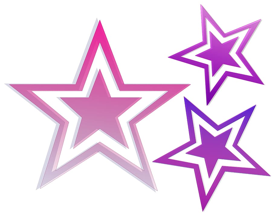 purple star symbol, Pink, Color, Bright, star Shape, vector, illustration, HD wallpaper