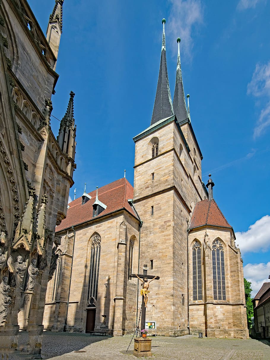 severikirche, erfurt, thuringia germany, old town, places of interest, HD wallpaper