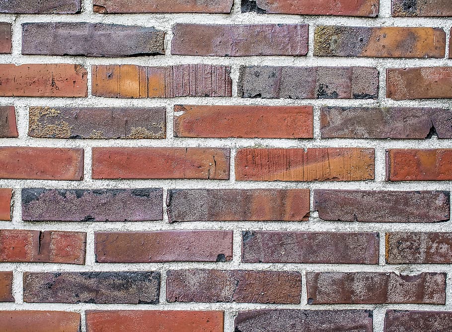 close-up photography of brown brick surface, background, texture HD wallpaper