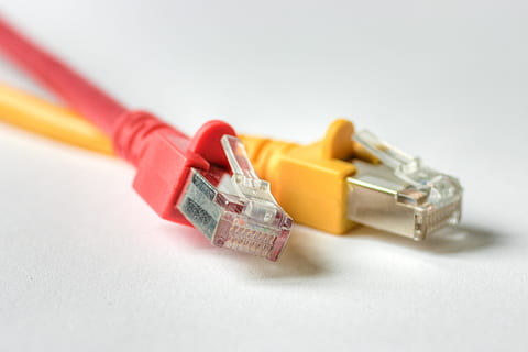 cable, technology, red, yellow, plug, network, network cables HD wallpaper