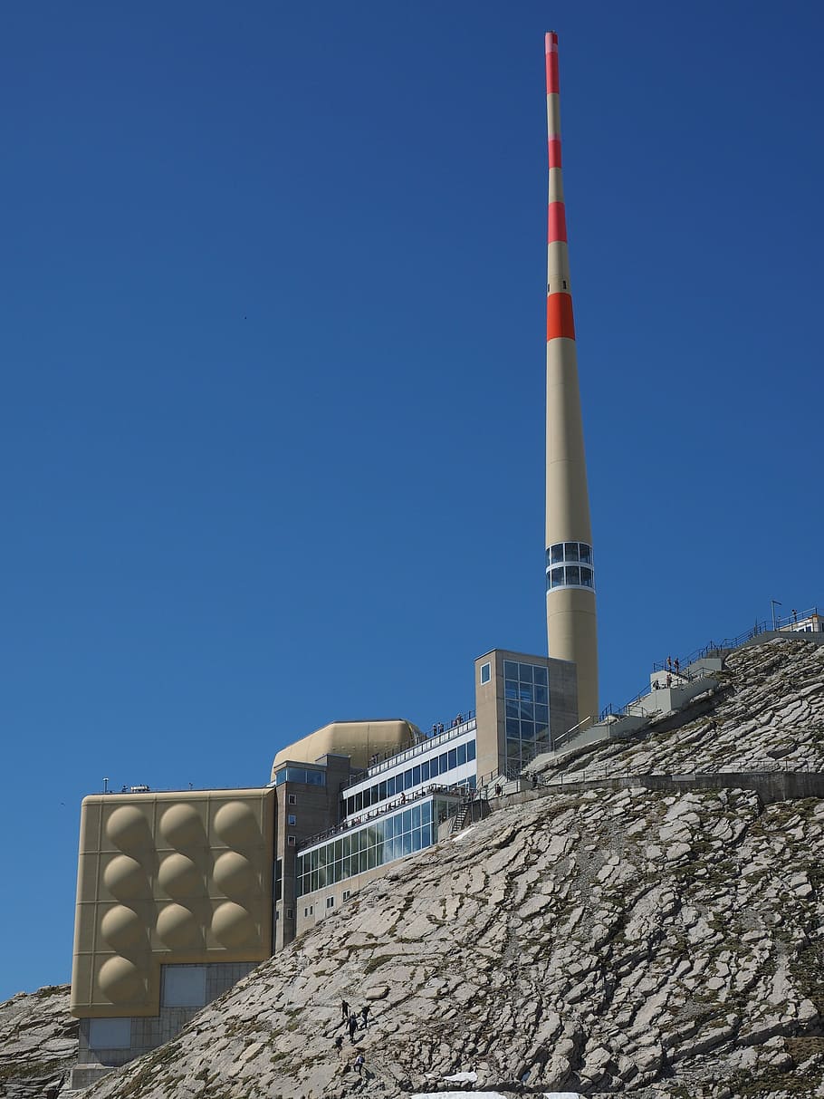 send system, transmission tower, säntis, mountain, alpstein HD wallpaper