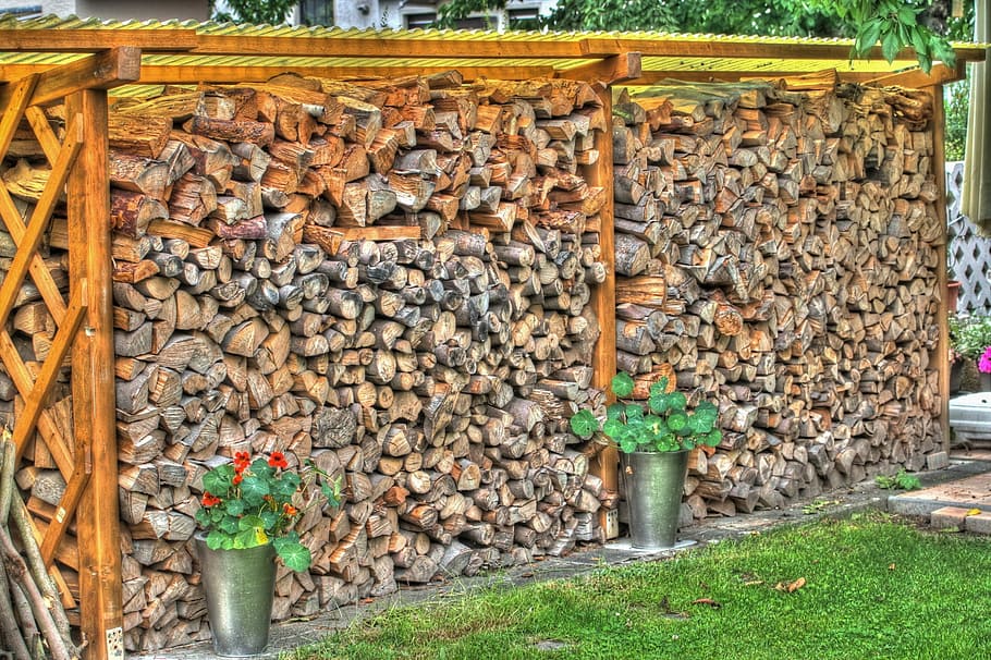 Hdr, Nature, Wood, Stack, Firewood, beech, oak, agriculture HD wallpaper