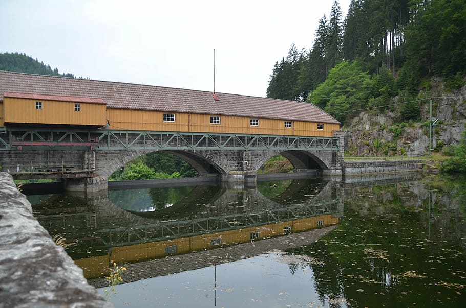 forbach, black forest, pools, river, bridge - Man Made Structure HD wallpaper