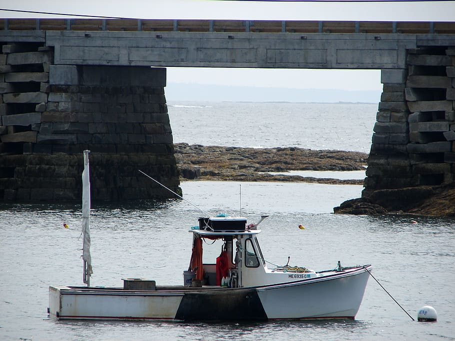 cribstone, bridge, bailey, island, maine, boat, nautical vessel HD wallpaper