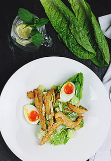 vegetable and boiled egg on plate, closeup, photo, cooked, veggie HD wallpaper