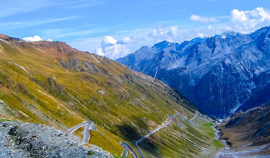 mountains, landscape, pass road, scenics - nature, beauty in nature HD wallpaper