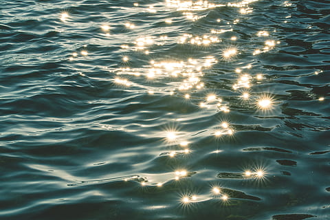 Full Frame Shot of Sea Water, dark, dawn, glare, graphic, light HD wallpaper