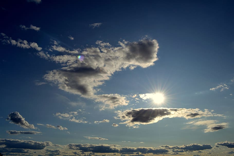 sky, clouds, italy, cloud - sky, sunbeam, sunlight, blue, beauty in nature HD wallpaper