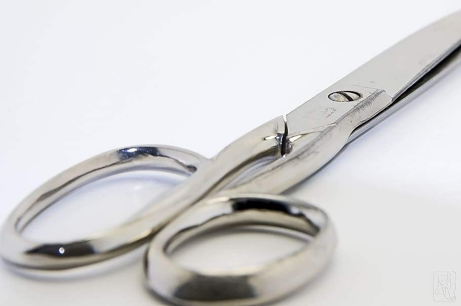 stainless steel scissor, scissors, sharp, cut, office, household scissors HD wallpaper