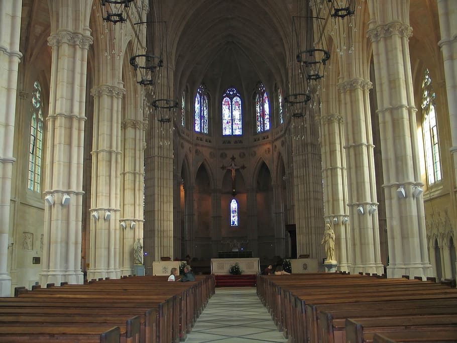 abbey, aisle, arc, arch, architecture, art, artwork, basilica HD wallpaper