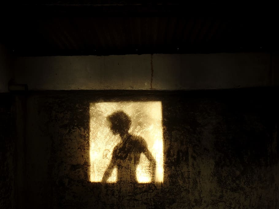 shadow, window, reflection, wall, silhouette, dark, man, person HD wallpaper