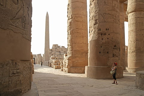Egypt, Temple, Complex, Pillar, temple complex, pharaohs, luxor HD wallpaper