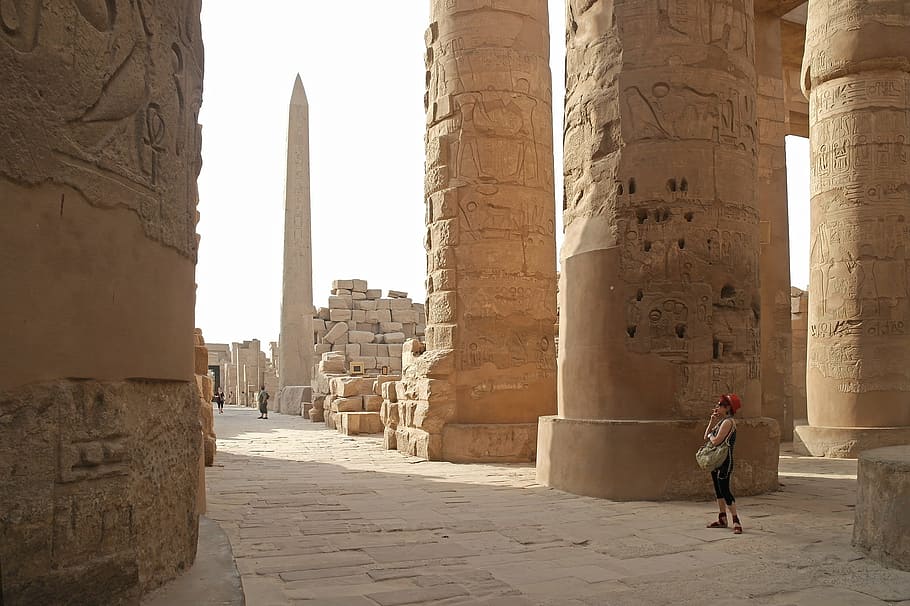 Egypt, Temple, Complex, Pillar, temple complex, pharaohs, luxor HD wallpaper