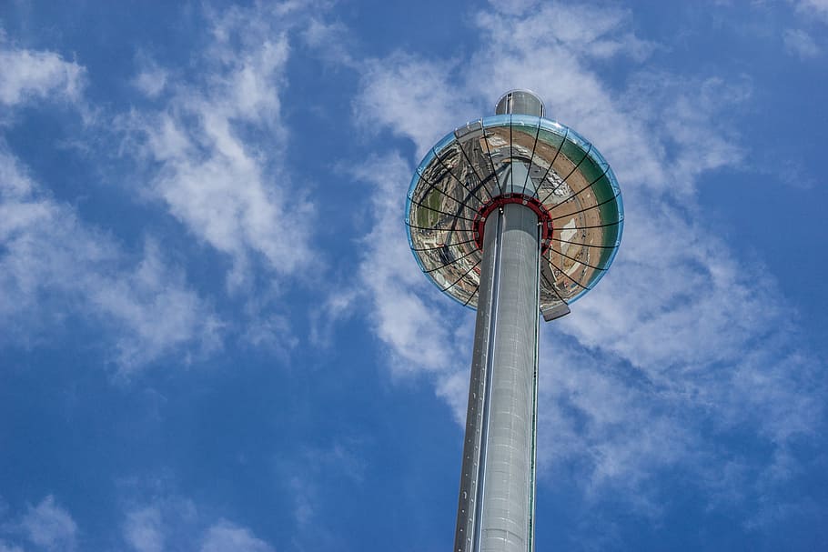 sky, high, tower, cloud, daylight, large, summer, city, places of interest HD wallpaper