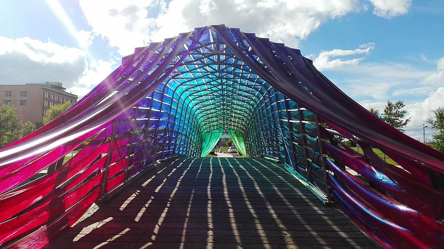 bridge, colors, reflection, reflections, city, port, quebec HD wallpaper
