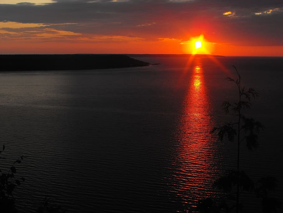 Sun, Set, Waters, Nature, red, sky, light, landscape, sunset HD wallpaper
