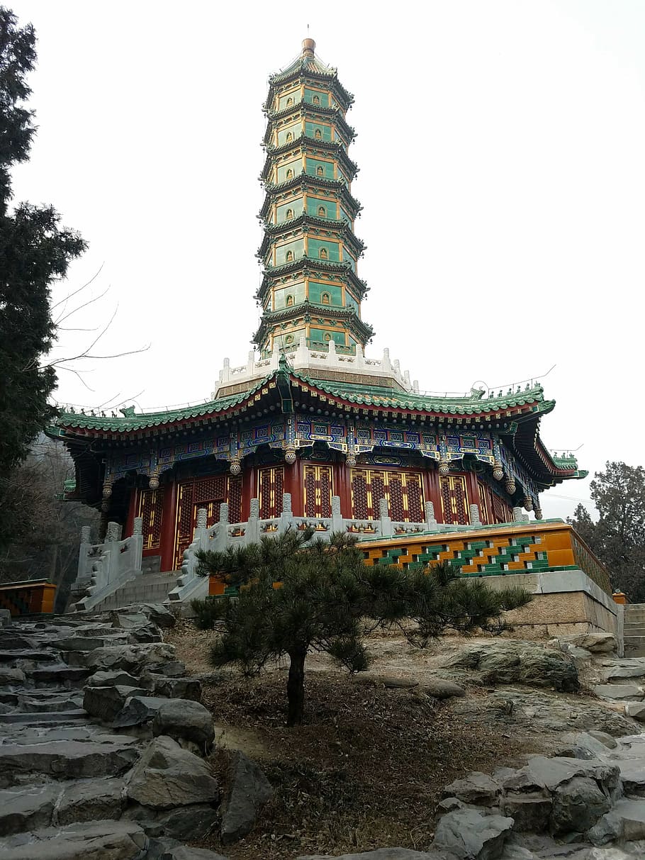 Beijing, Winter, Xiangshan, asia, temple - Building, architecture HD wallpaper