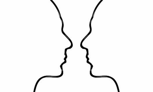 illustration of two heads, brain, thoughts, human body, face HD wallpaper