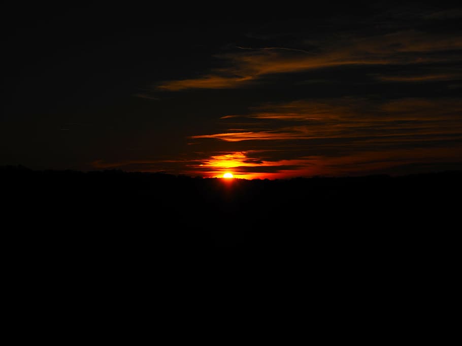 sunset, clouds, sky, abendstimmung, afterglow, evening sky HD wallpaper