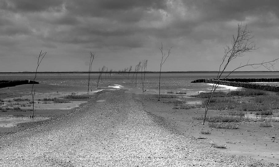 storm, emptiness, sky, cloud - sky, water, land, nature, tranquility HD wallpaper