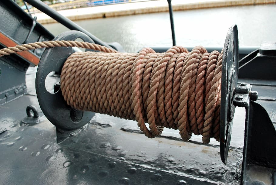 rope, reel, ship, transportation, nautical vessel, mode of transportation HD wallpaper