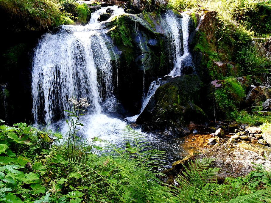 trier, waterfall, summer, section, motion, beauty in nature HD wallpaper