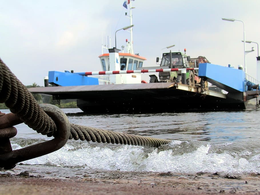 ferry, cable ferry, river, transport, netherlands, rivierenland HD wallpaper