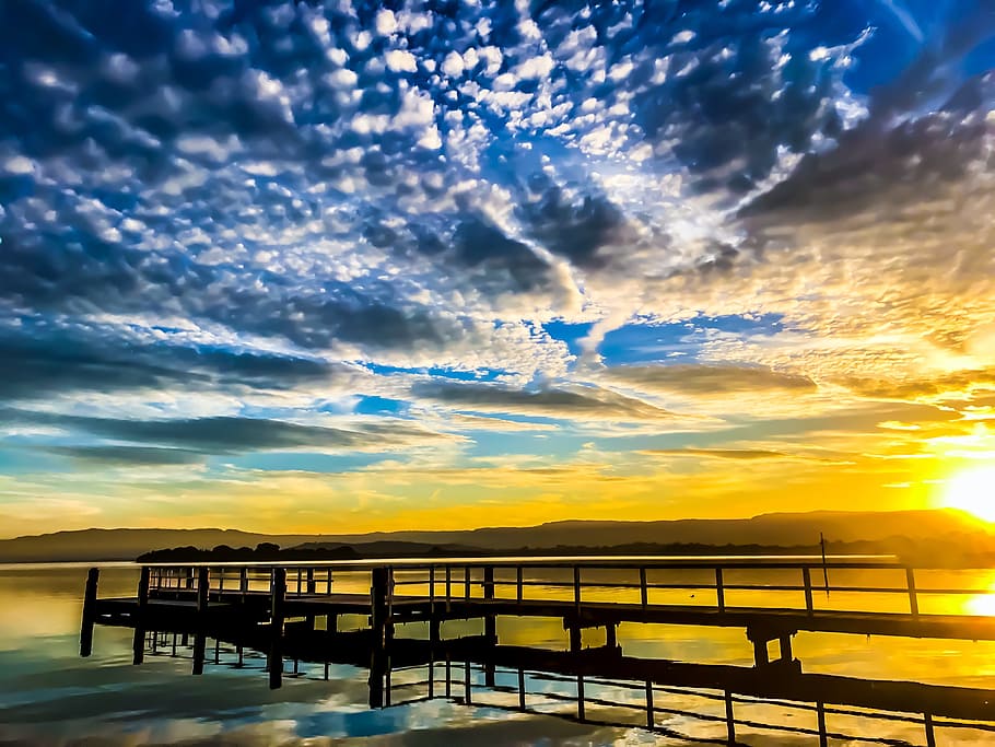 lake, illawarra, sunset, reflection, cloud, peace, relaxation HD wallpaper