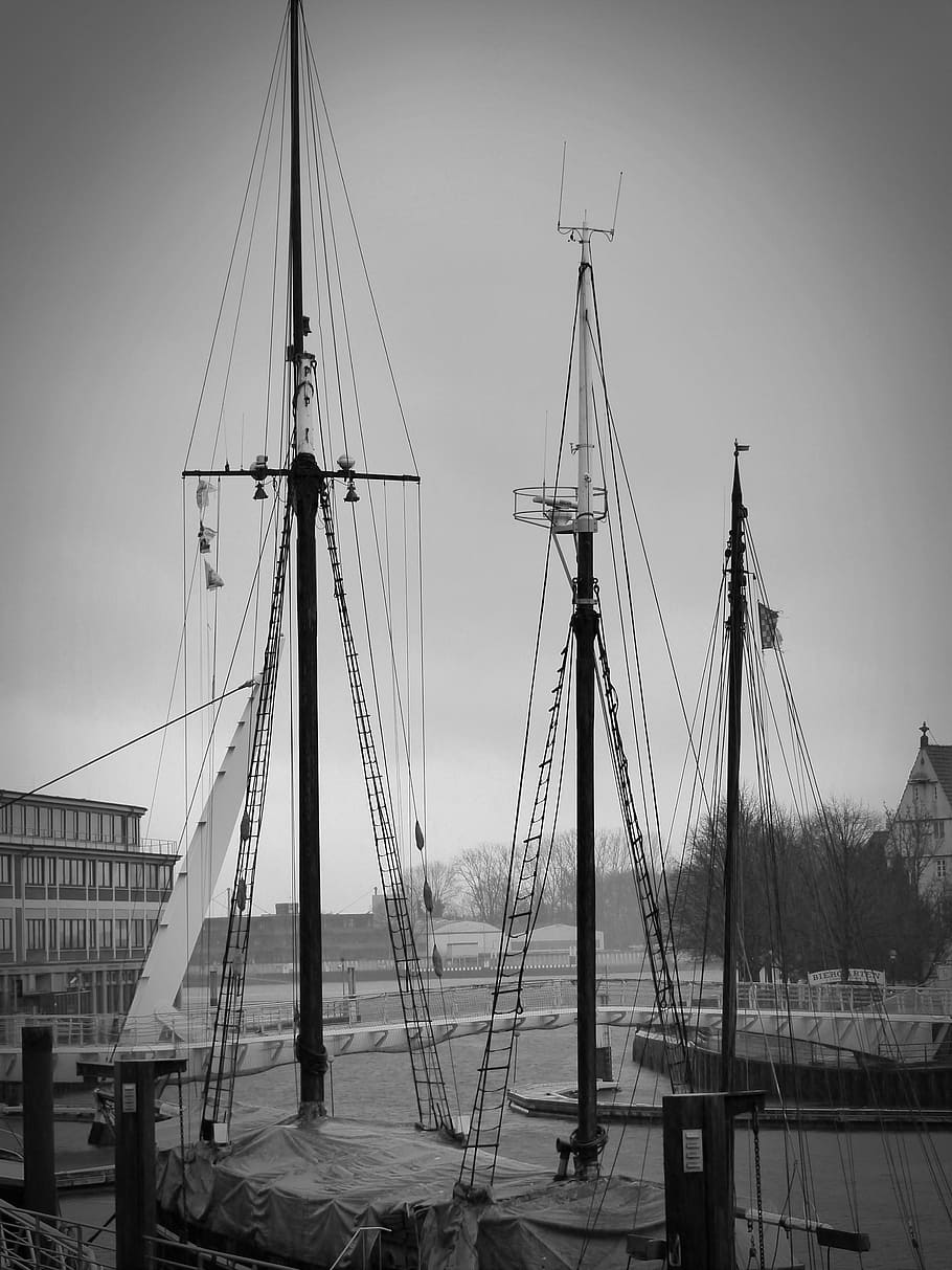 ship, masts, rigging, sailing vessel, boot, port, sailing boat HD wallpaper