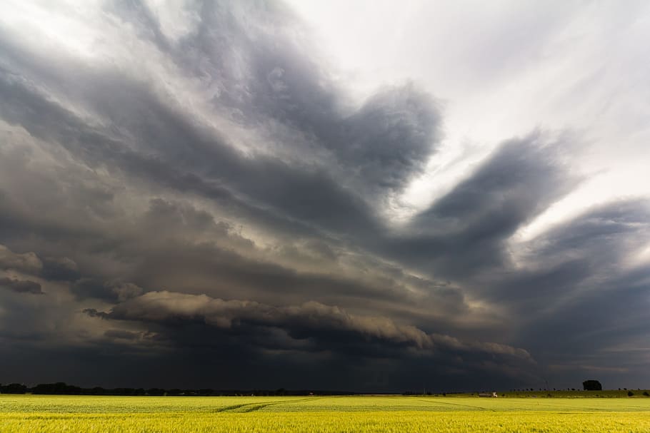 shelf cloud, a thunderstorm cell, storm front, squall line HD wallpaper