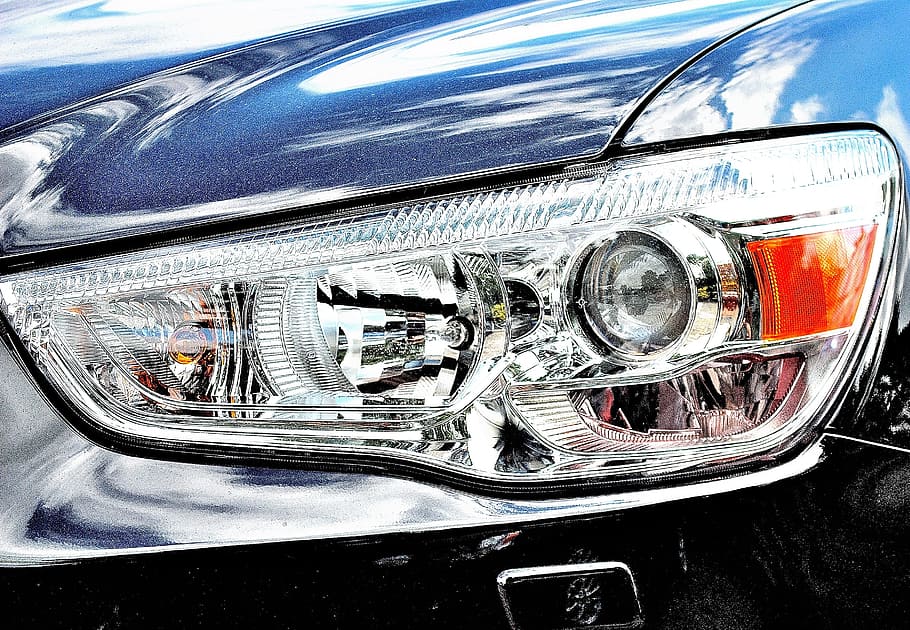 Spotlight, Blinker, Auto, motor vehicle, mitsubishi, lighting, HD wallpaper