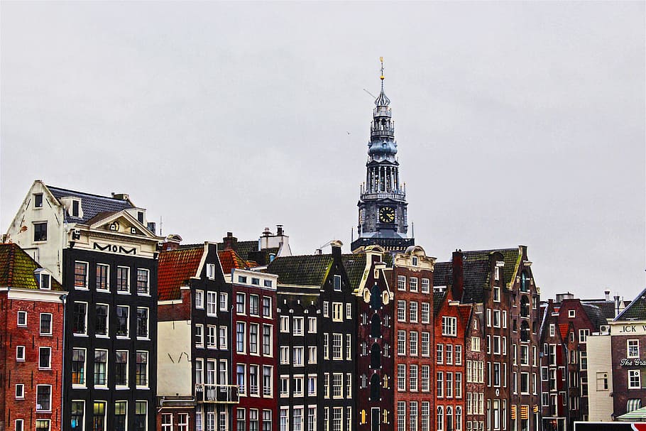 Freezing in Amsterdam but it’s worth it !, photo of assorted-color buildings during daytime HD wallpaper