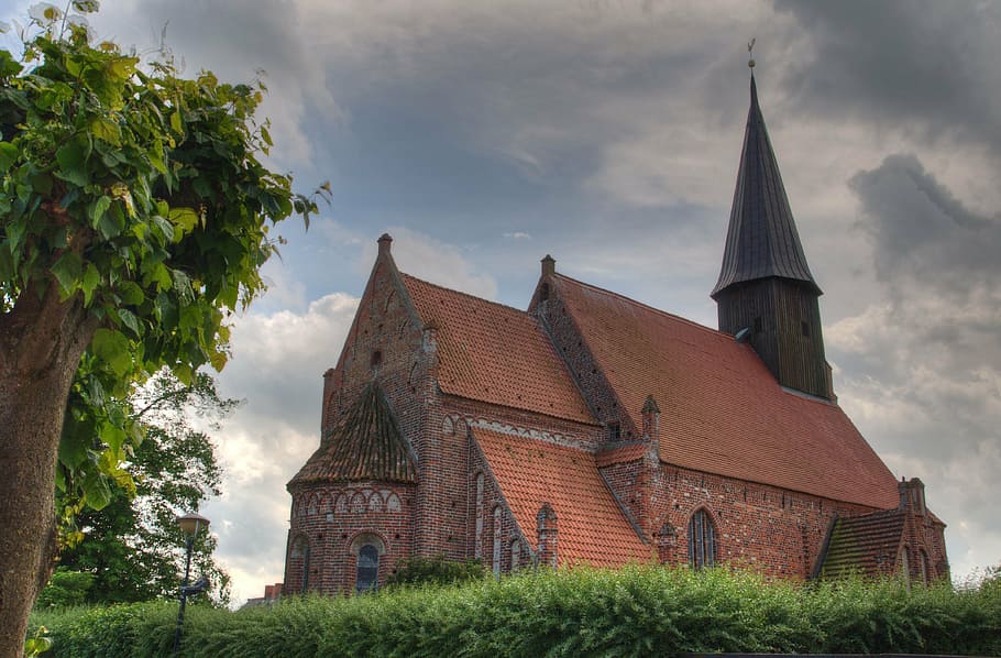 church, sky, light, clouds, rügen, built structure, architecture HD wallpaper