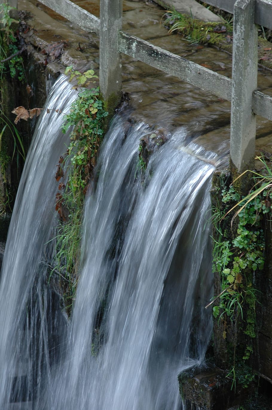 Water, Waterfall, Winter, nature, motion, stream - flowing water HD wallpaper