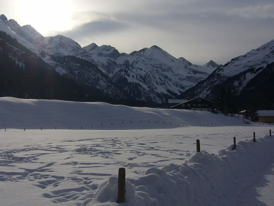 Winter, Mountains, Wintry, Snow, cold temperature, nature, mountain range HD wallpaper