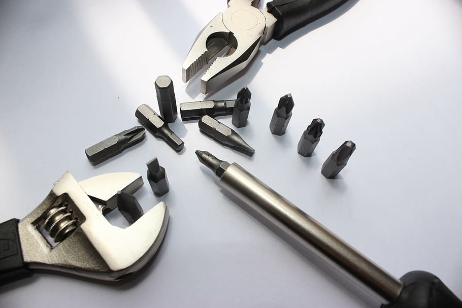 driver bit lot, metal, tools, photography, grey, no people HD wallpaper