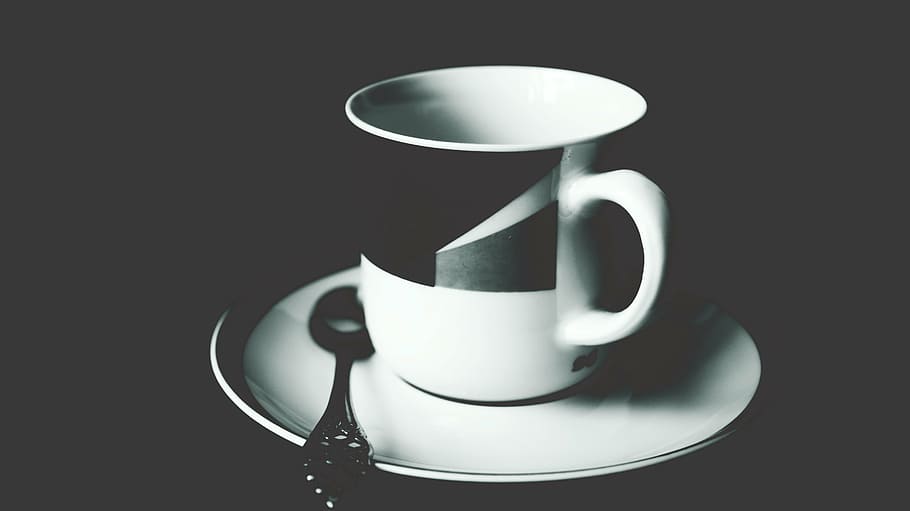 cup, empty, mug, porcelain, saucer, drink, coffee - drink, coffee cup HD wallpaper