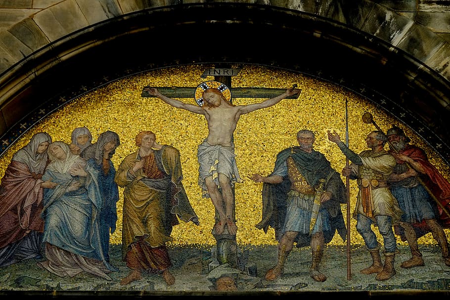 The Crucifixion of Christ painting, jesus crucifixion, image