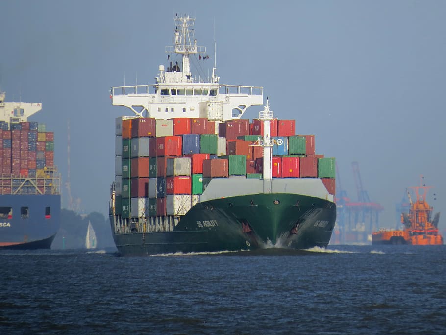 ship, container, seafaring, technology, water, nautical vessel HD wallpaper