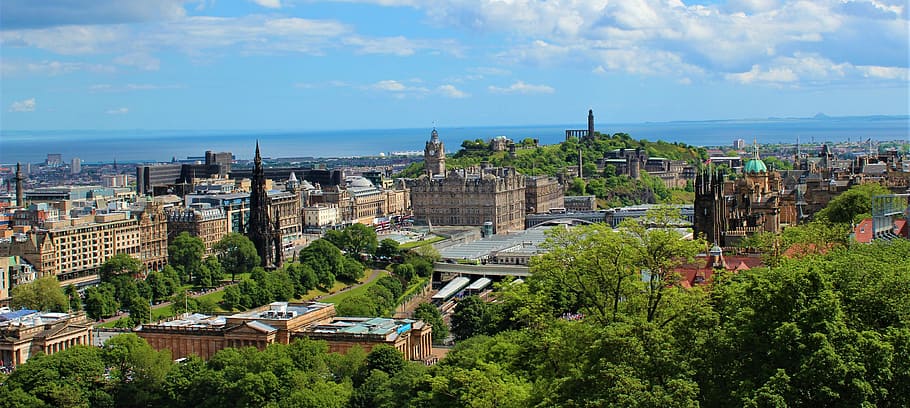 aerial view photography of cityscape, panorama, architecture HD wallpaper