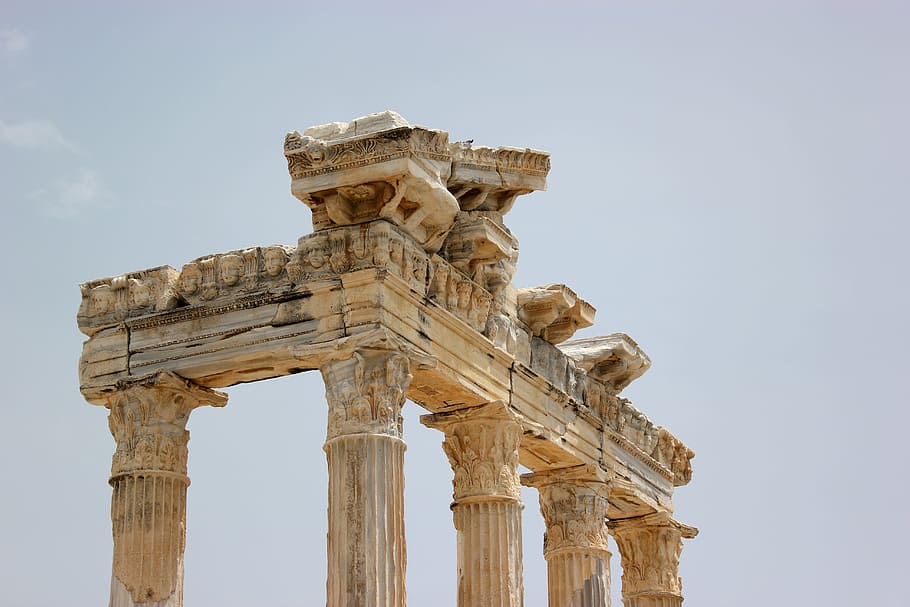 white concrete pillars, building, architecture, column, stone HD wallpaper