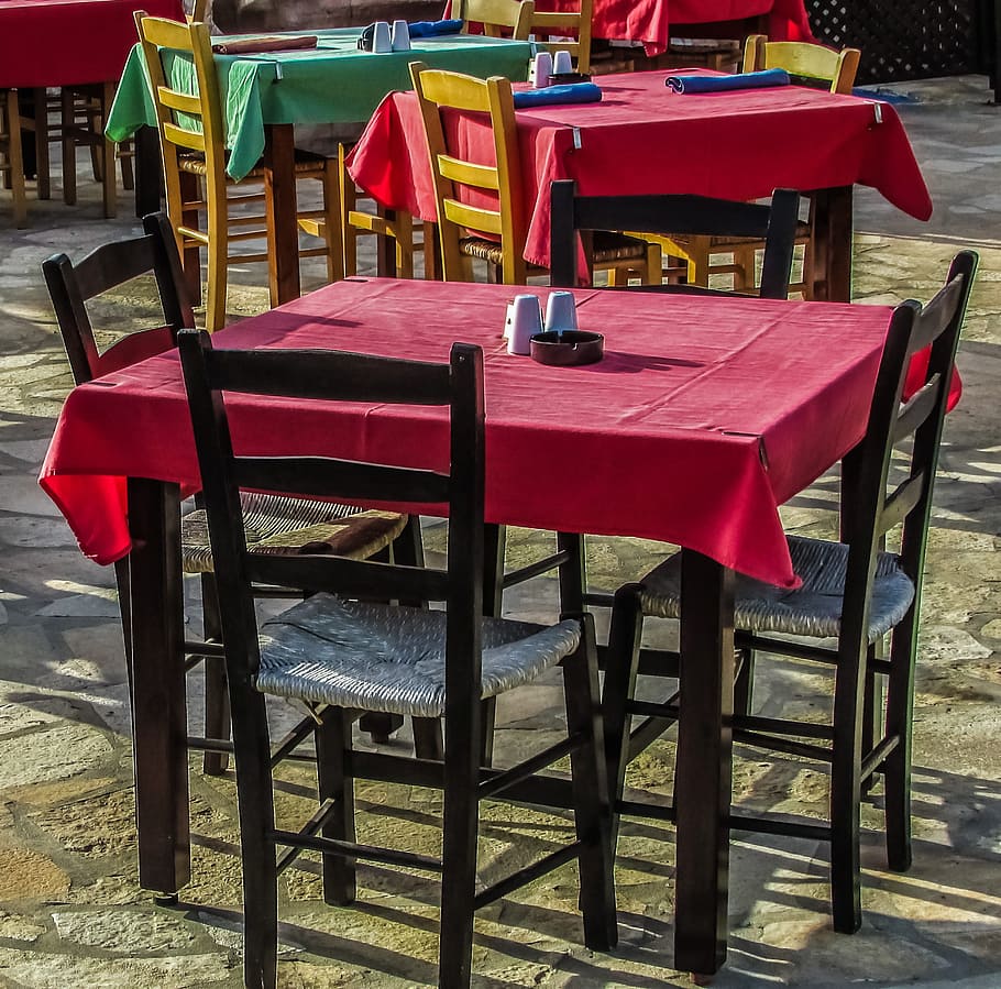 Cyprus, Protaras, Restaurant, Colours, tourism, vacations, chair HD wallpaper