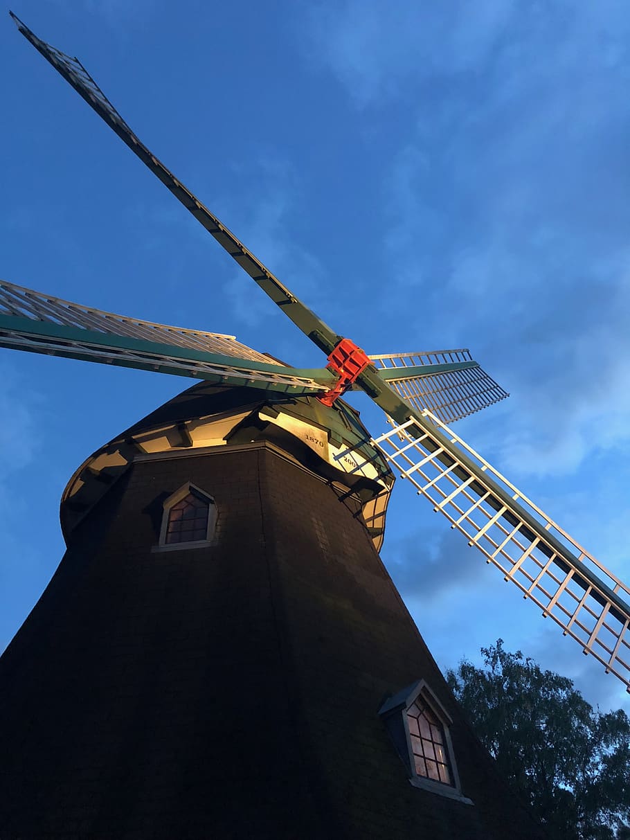 windmill, wing, sky, old, architecture, pinwheel, northern germany HD wallpaper