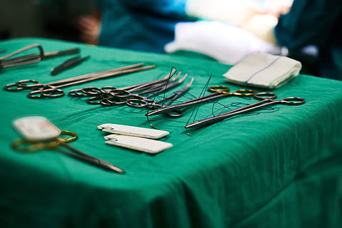 surgery tools, scissors, operating room, emergency, green, anesthesia HD wallpaper