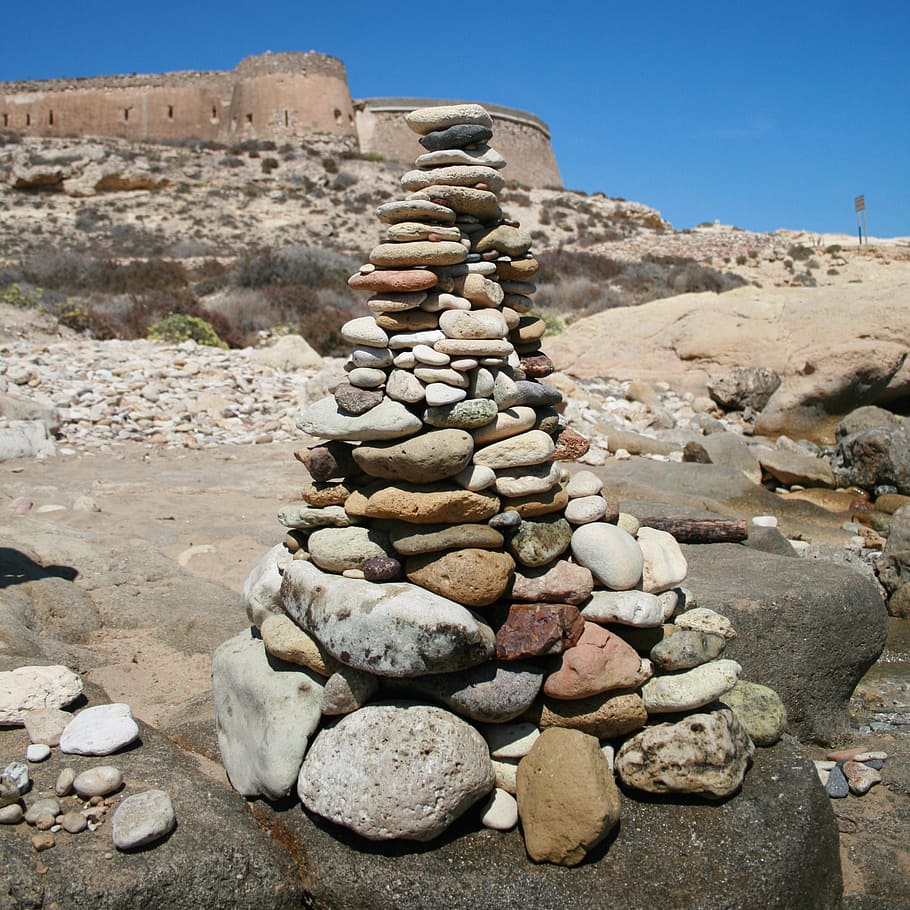 stone, beach, nature, rock, relaxation, outdoor, sea, summer HD wallpaper