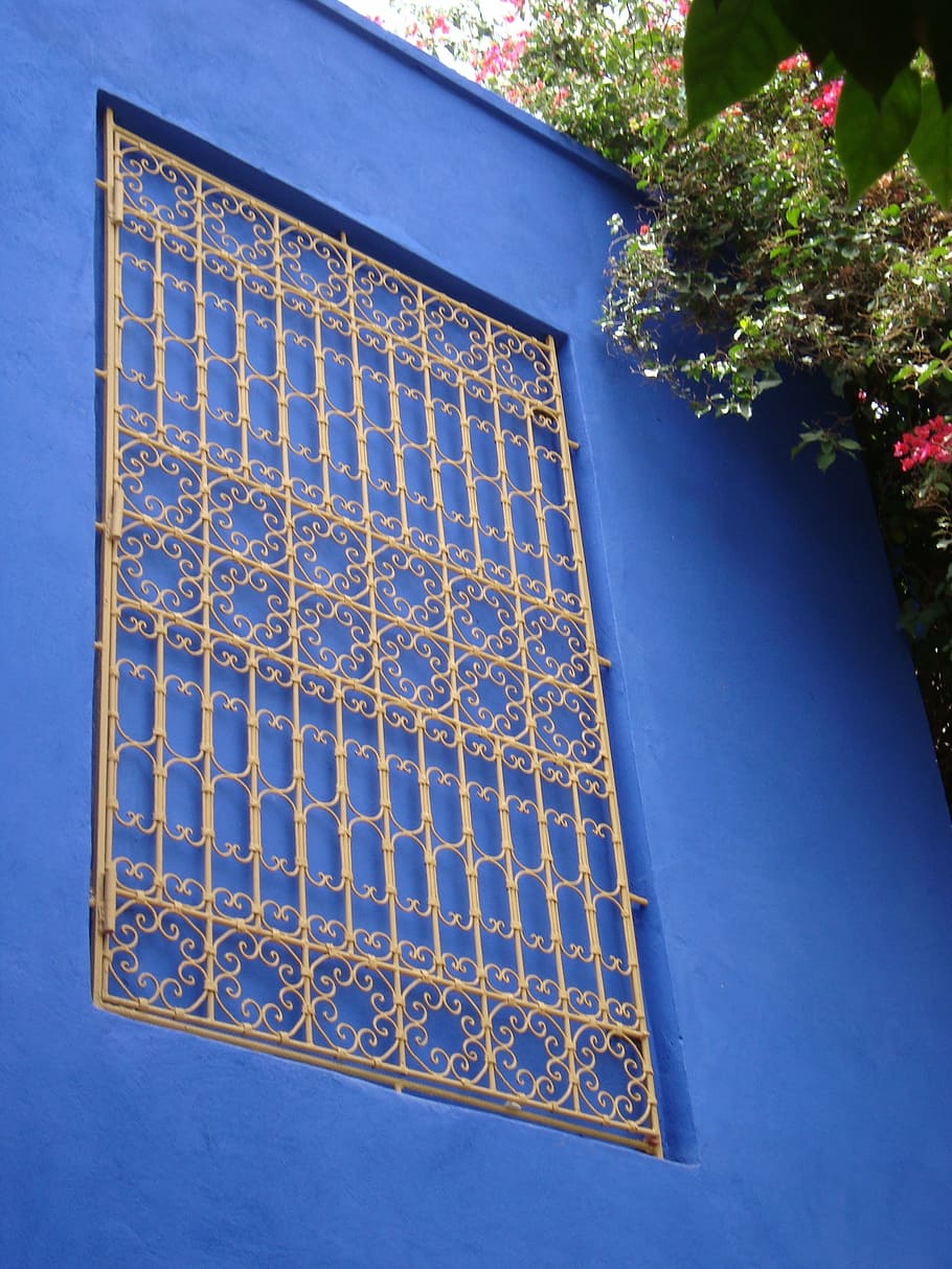 blue, window, oriental, cultures, architecture, plant, pattern HD wallpaper